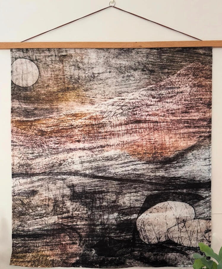 printed silk hanging